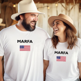 マルファテキサス州アメリカ国旗のライトカラー Tシャツ
