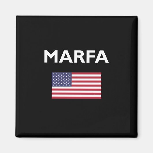マルファテキサス州アメリカ国旗の濃い色 マグネット (正面)