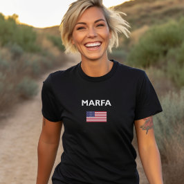 マルファテキサス州アメリカ国旗の濃い色 Tシャツ
