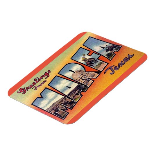 マルファテキサス州マグネット – ヴィンテージトラベル マグネット (左側)