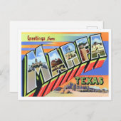 マルファテキサス州ヴィンテージ大文字葉書 ポストカード (正面/裏面)