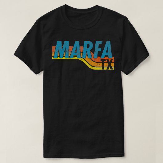 マルファテキサス州ヴィンテージ70s 80sレトロスタイルメンズ tシャツ (デザイン正面)