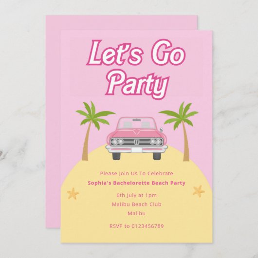 マルブビーチパーティー招待状 招待状 (正面/裏面)