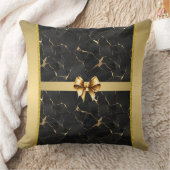 マルブリズドブラック&金ゴールドラグジュアリー装飾用クッション クッション (ブランケット)