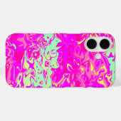 マルブリズルックピンクグリーンイエロー抽象芸術アート Case-Mate iPhoneケース (裏面 (横))