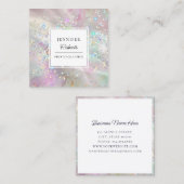 マルブリードウォーター色アルコールインクホログラフィックグリッター スクエア名刺 (正面/裏面)