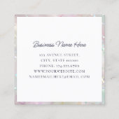 マルブリードウォーター色アルコールインクホログラフィックグリッター スクエア名刺 (裏面)