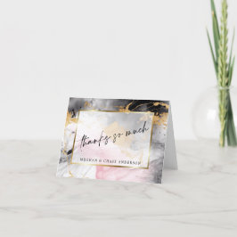 マルブリードダスティバラブラック金ゴールド抽象芸術 サンキューカード