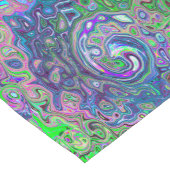 マルブリードライムグリーンとパープル抽象芸術レトロスワール ショートテーブルランナー (コーナー)