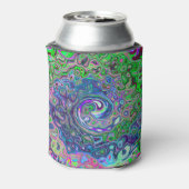 マルブリードライムグリーンとパープル抽象芸術レトロスワール 缶クーラー (缶裏面)