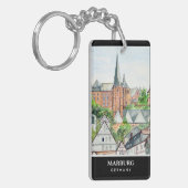 マルブルグアルトシュタットドイツ絵画タウンスケープ キーホルダー (正面左)