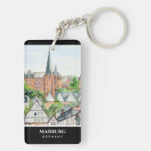 マルブルグアルトシュタットドイツ絵画タウンスケープ キーホルダー (裏面)
