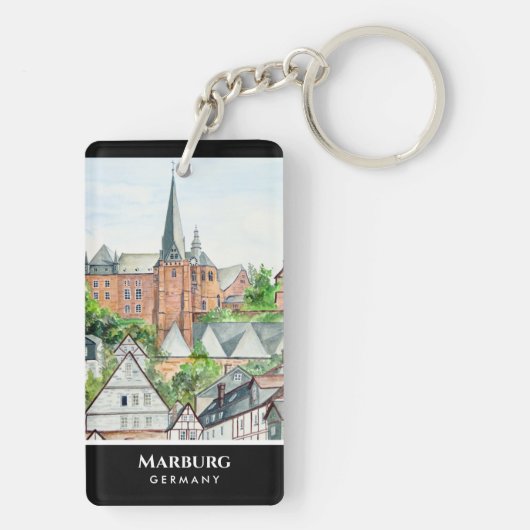 マルブルグアルトシュタットドイツ絵画タウンスケープ キーホルダー (裏面)