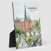 マルブルグアルトシュタットドイツ絵画タウンスケープ フォトプラーク (側面)