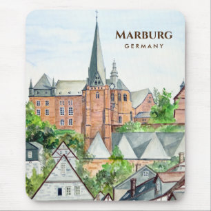 マルブルグアルトシュタットドイツ絵画タウンスケープ マウスパッド