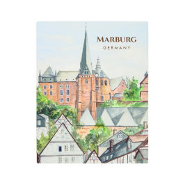 マルブルグアルトシュタットドイツ絵画タウンスケープ メタルプリント