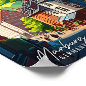 マルブルグドイツヴィンテージ旅行イラストレーション ポスター (角)