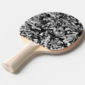 マルブレズド白黒ミニマル抽象芸術アート 卓球ラケット (正面アングル)