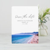 マルブー結婚式　セーブ・ザ・デート　ビーチウェディング 招待状 (スタンド正面)