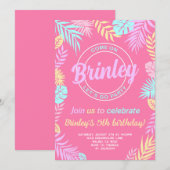 マルブー ピンク ドール バースデー パーティー 招待状 (正面/裏面)