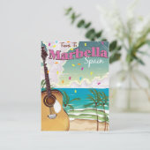 マルベラスペインのヴィンテージホリデーポスター ポストカード (スタンド正面)