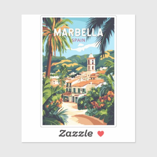 マルベラスペインイラストレーショントラベルアートヴィンテージ シール (シート)