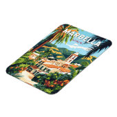 マルベラスペインイラストレーショントラベルアートヴィンテージ マグネット (左側)