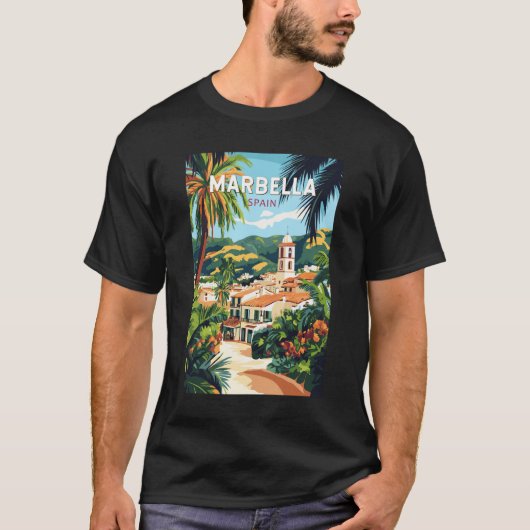 マルベラスペインイラストレーショントラベルアートヴィンテージ Tシャツ (正面)