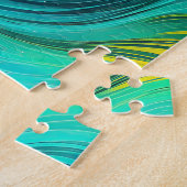 "マルベラ"青い黄色の渦巻き波 ジグソーパズル (側面)