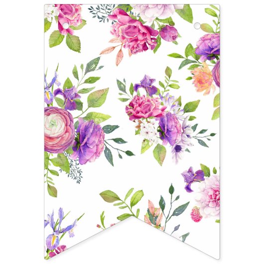 マルベリーとアイボリーのドリーム ブライダルシャワー バンティングフラッグ (第2の旗)