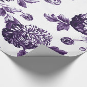 マルベリーブルーヴィンテージ植物性フローラトイル ラッピングペーパー (角)