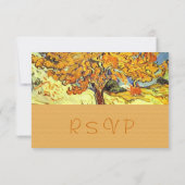 マルベリー ツリーの結婚式の出欠確認の招待状。 招待状 (裏面)