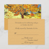 マルベリー ツリーの結婚式の出欠確認の招待状。 招待状 (正面/裏面)