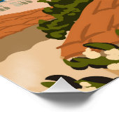 マルマリスのランドマーク、トルコのリゾート、レトロなポスター ポスター (コーナー)