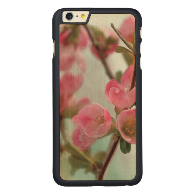 マルメロの花 CarvedウッドiPhoneケース (裏面)