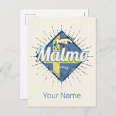 マルモスウェーデンレトロ国旗ヴィンテージムース土産 シーズンポストカード (正面/裏面)