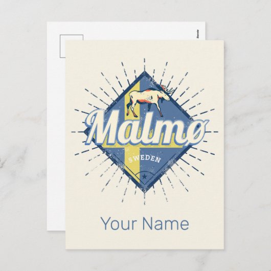 マルモスウェーデンレトロ国旗ヴィンテージムース土産 シーズンポストカード (正面/裏面)