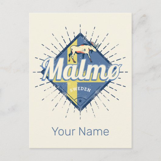 マルモスウェーデンレトロ国旗ヴィンテージムース土産 シーズンポストカード (正面)