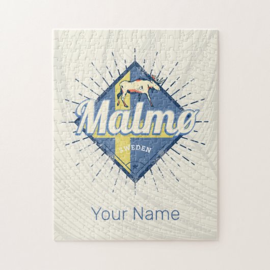 マルモスウェーデンレトロ国旗ヴィンテージムース土産 ジグソーパズル (縦)