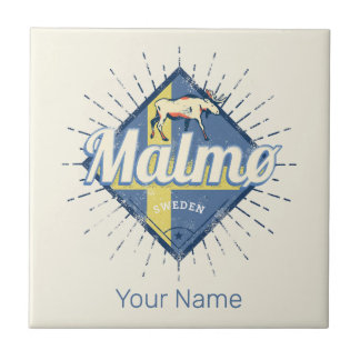 マルモスウェーデンレトロ国旗ヴィンテージムース土産 タイル