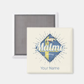 マルモスウェーデンレトロ国旗ヴィンテージムース土産 マグネット (正面/裏面)