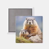 マルモットアニマルワイルド美しいフリーダムワイルドネスロヴ マグネット (正面/裏面)