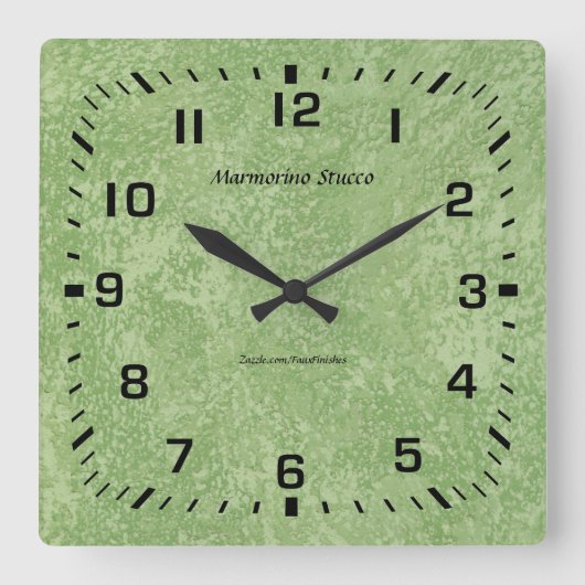 マルモリノスタッコフフェイクィニッシュ スクエア壁時計 (正面)