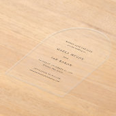 マルラクラシック結婚式の日付を保存 アクリル招待状 (レイダウン)