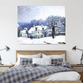 マルリー,雪のアルフレッドSisley Place du Chenil キャンバスプリント (インサイチュ (寝室))