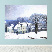 マルリー，雪のアルフレッドSisley Place du Chenil キャンバスプリント (インサイチュ (ウッドフロア))