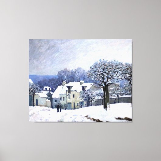マルリー，雪のアルフレッドSisley Place du Chenil キャンバスプリント (正面)