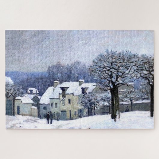 マルリー,雪のアルフレッドSisley Place du Chenil ジグソーパズル (横)