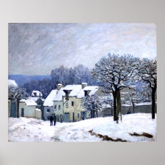 マルリー，雪のアルフレッドSisley Place du Chenil ポスター (正面)