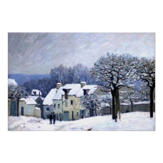 マルリー,雪のアルフレッドSisley Place du Chenil ポスター (正面)